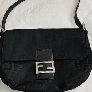 Black FENDI Designer Shoulder Bag
